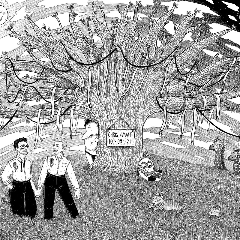 2021 Matt and Chris's Wedding Interactive Guestbook Commission