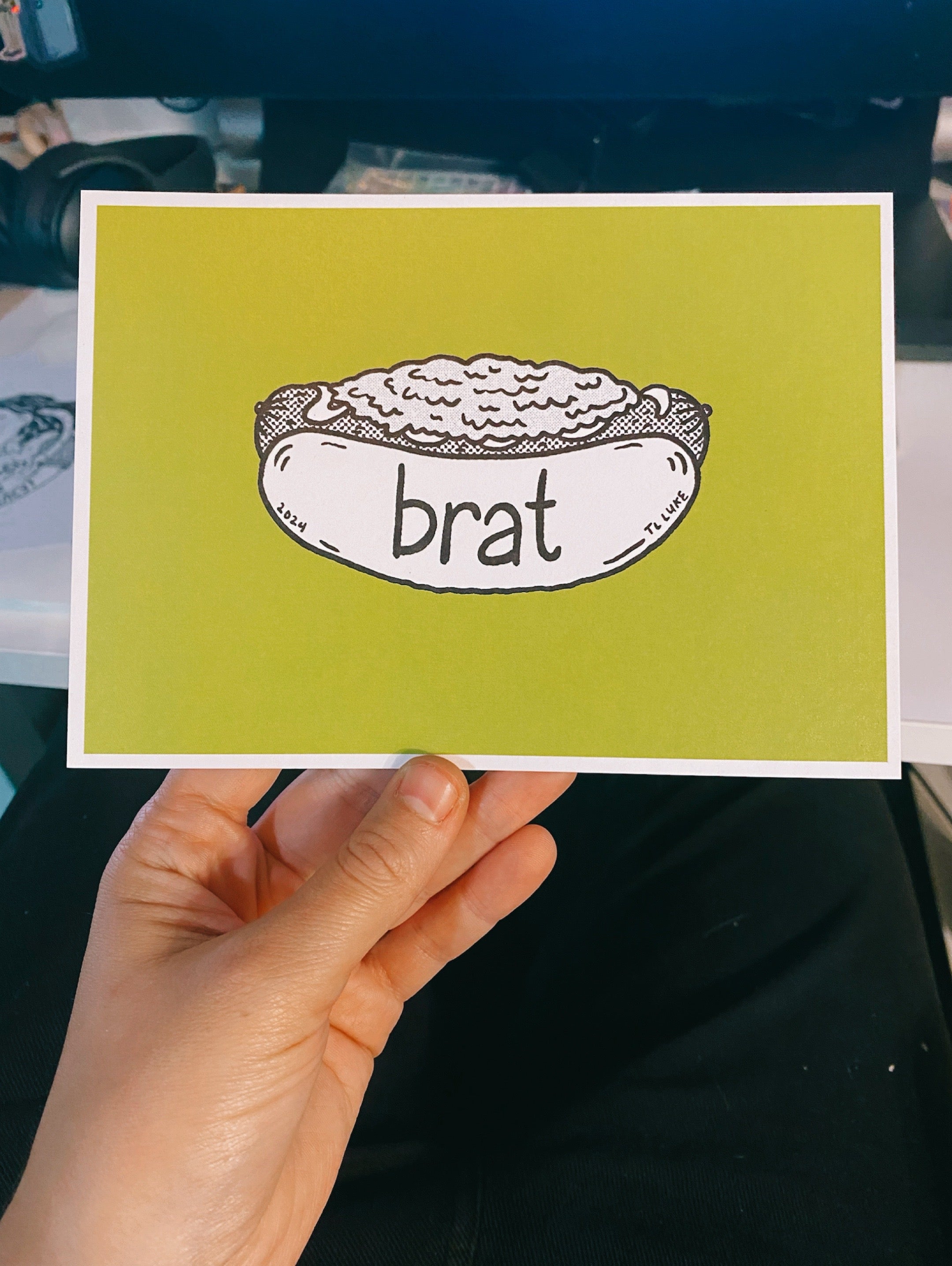 Brat Postcard - T.L. Luke Art