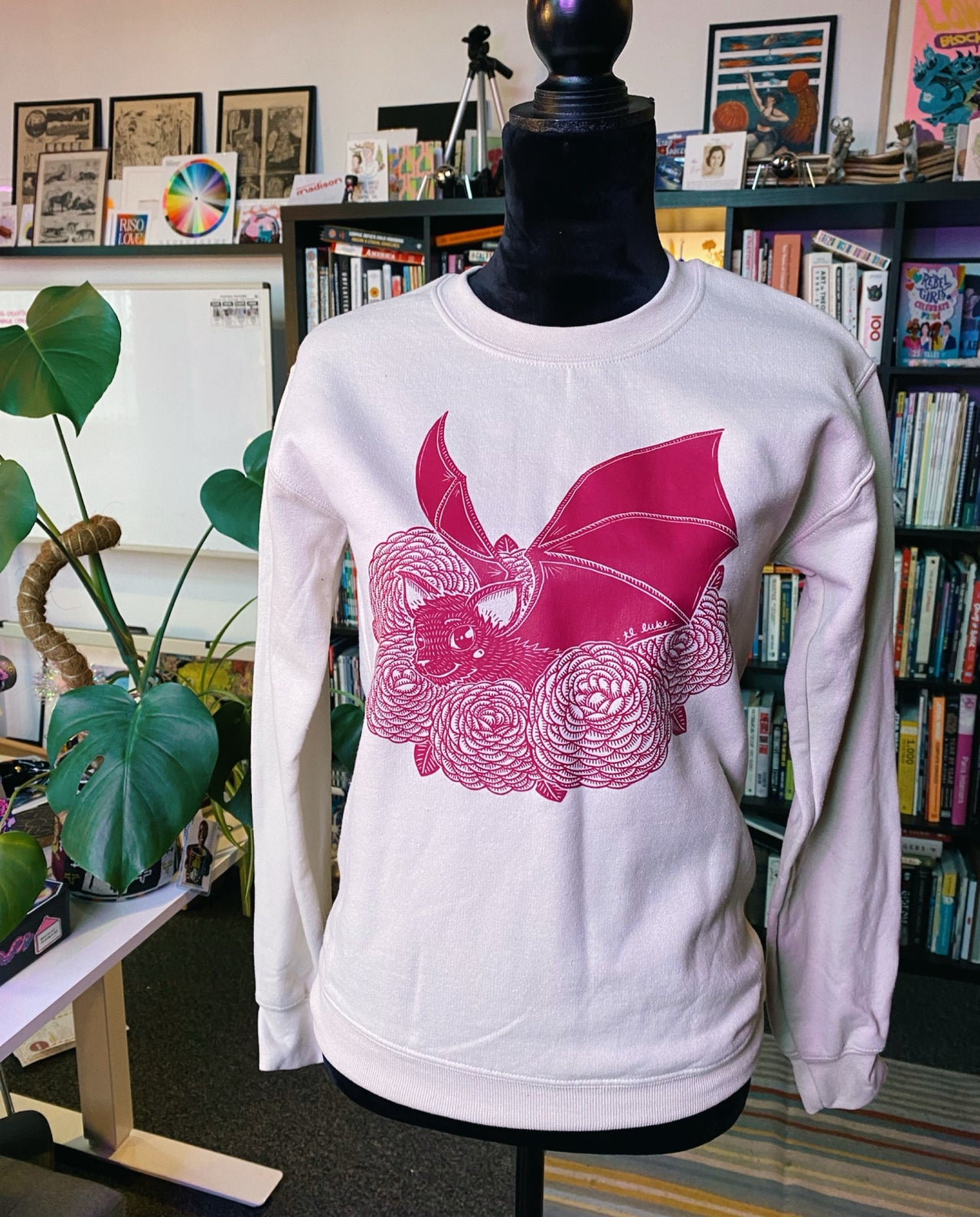 Bat in Zinnias Sweatshirt