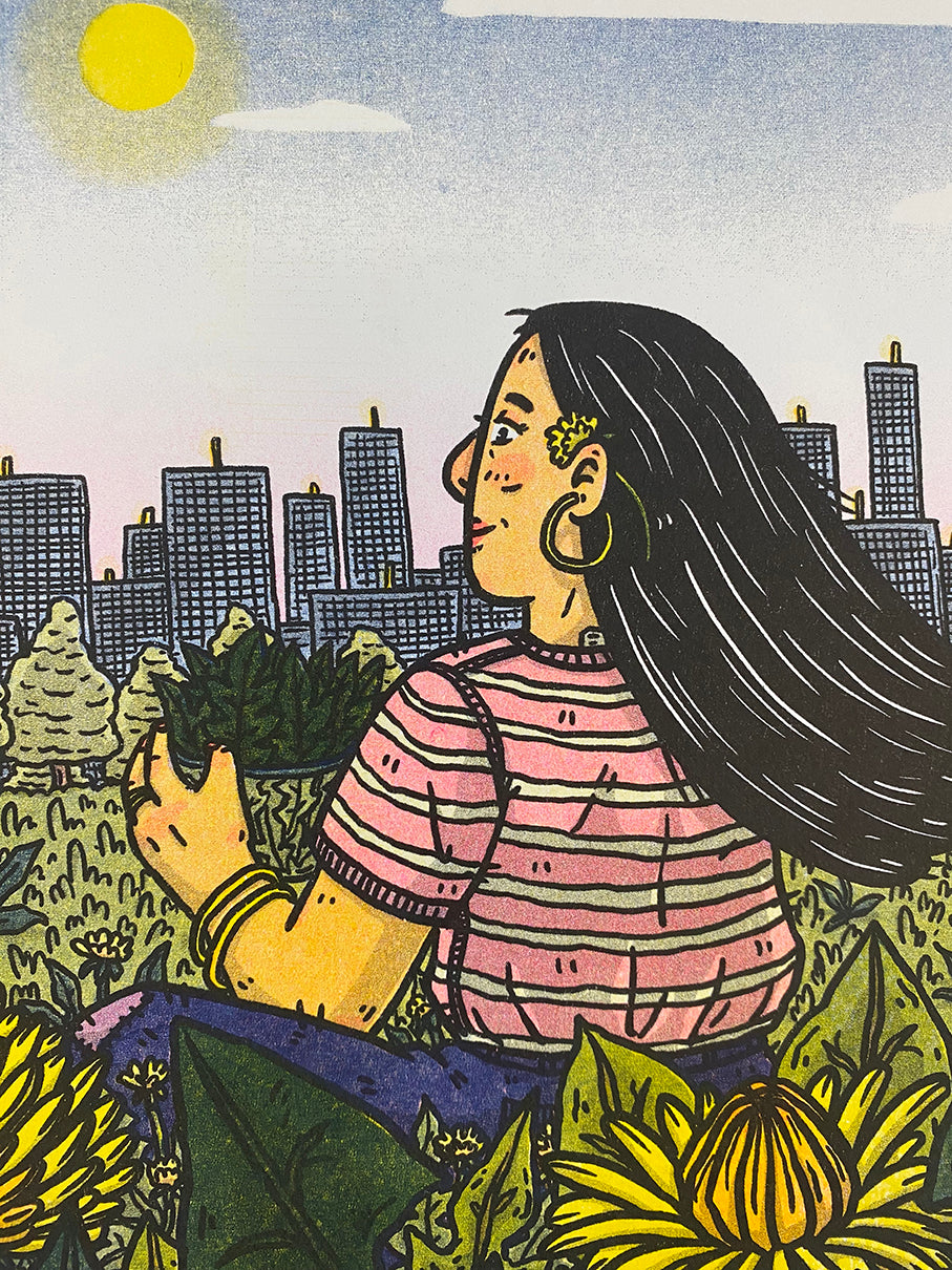 Dandelion RISO Print - T.L. Luke Art