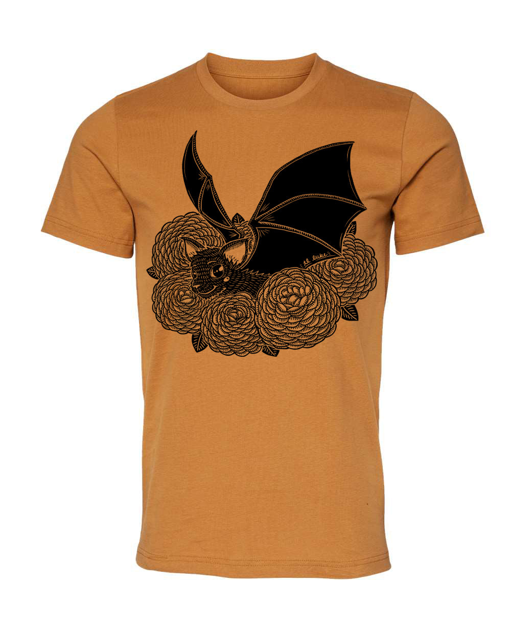 Bat in Zinnias Shirt