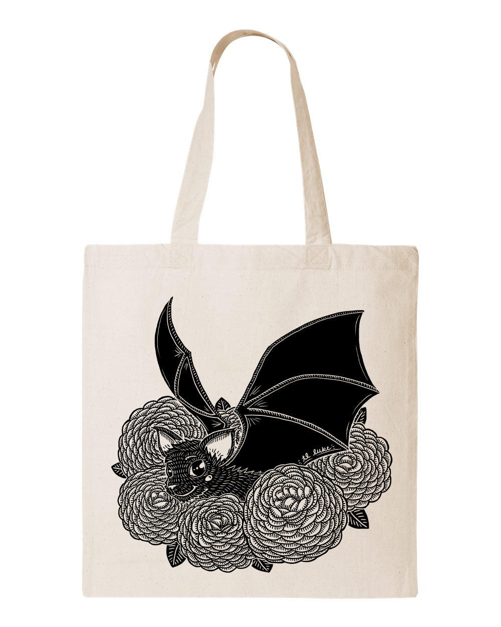 Bat in Zinnias Tote