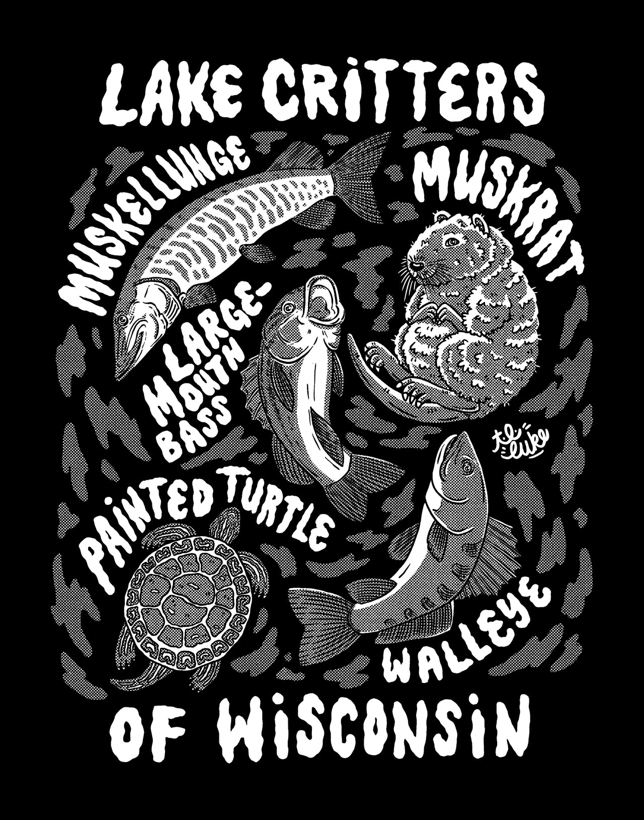 Lake Critters of Wisconsin Print & Postcard