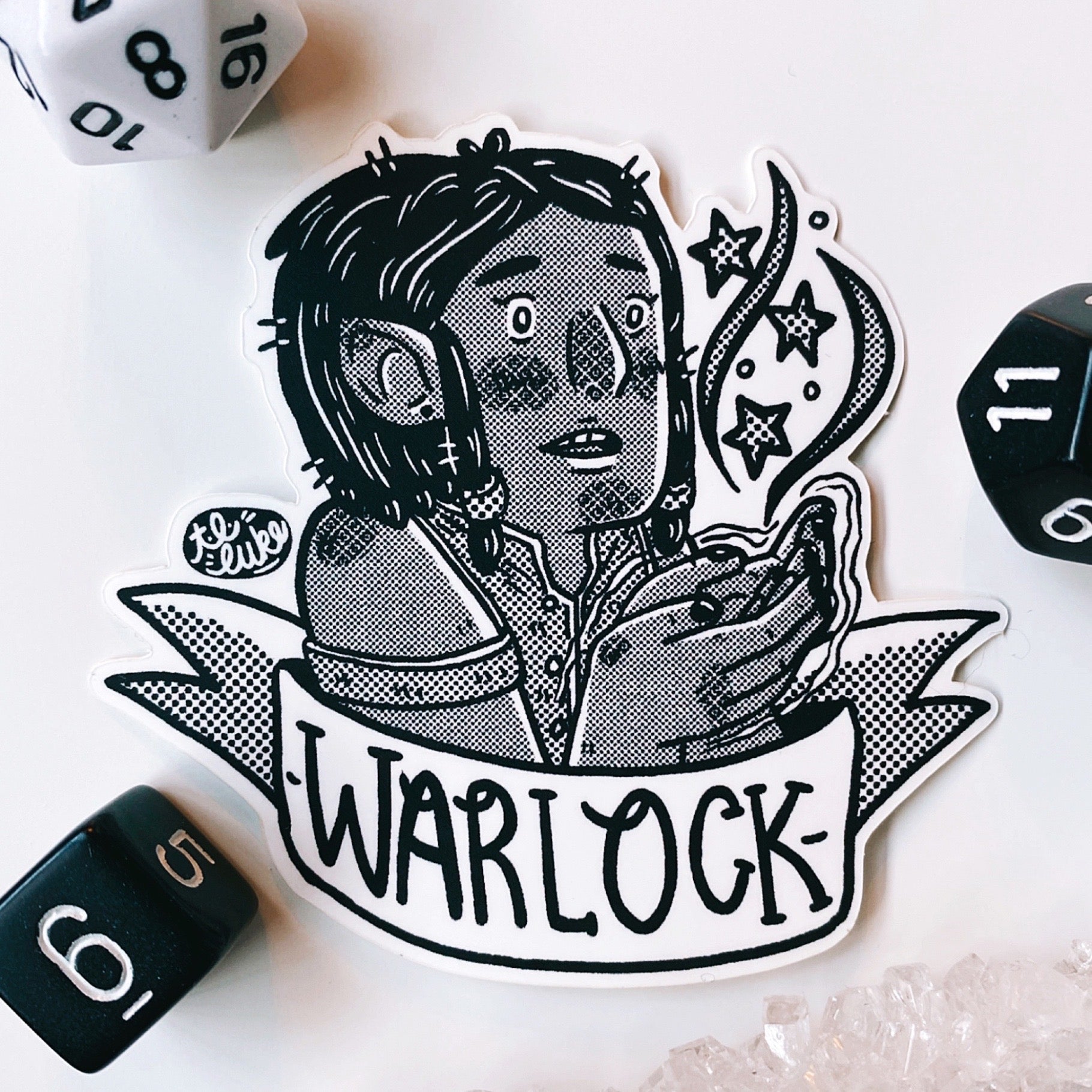 D&D Class: Warlock Sticker - T.L. Luke Art