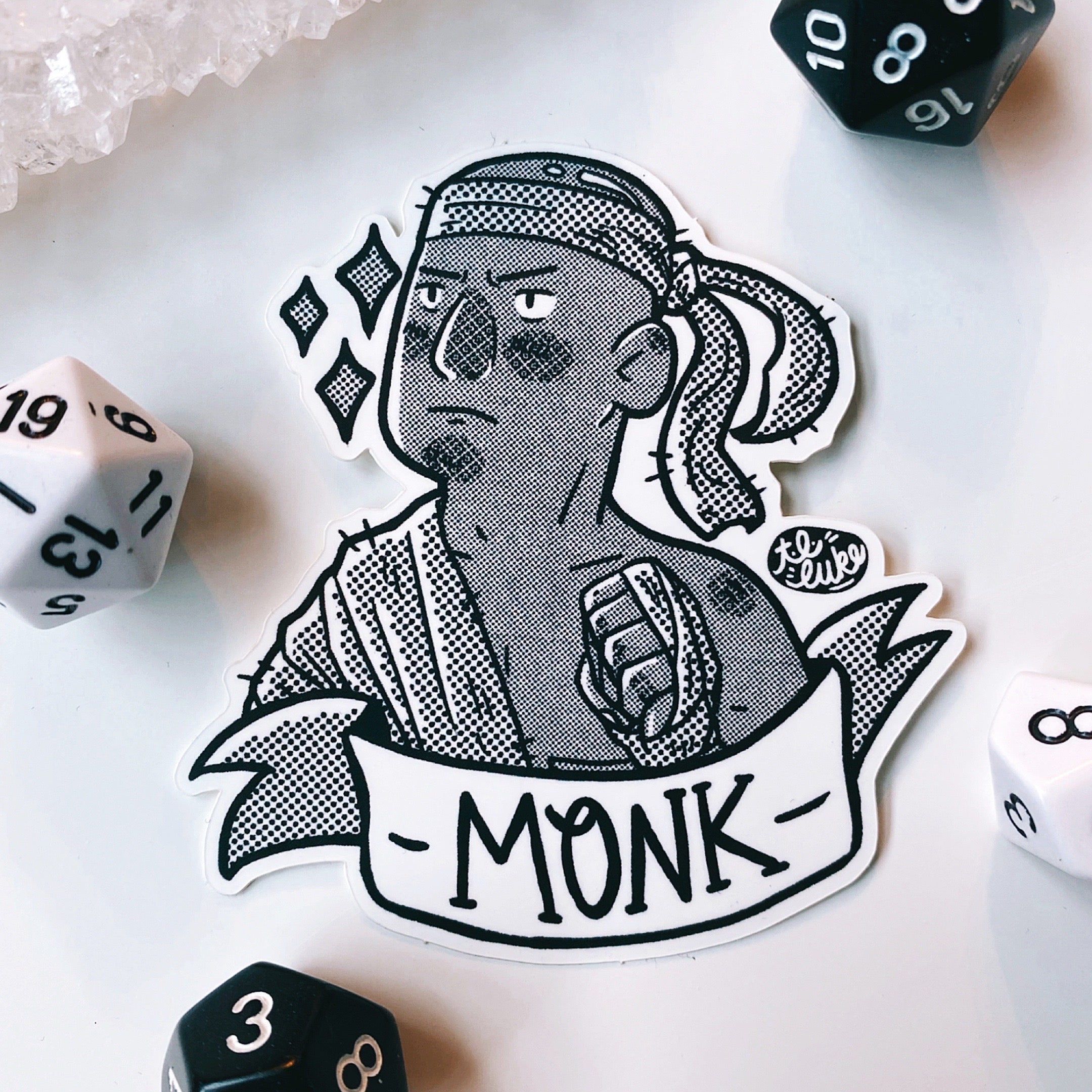 D&D Class: Monk Sticker - T.L. Luke Art