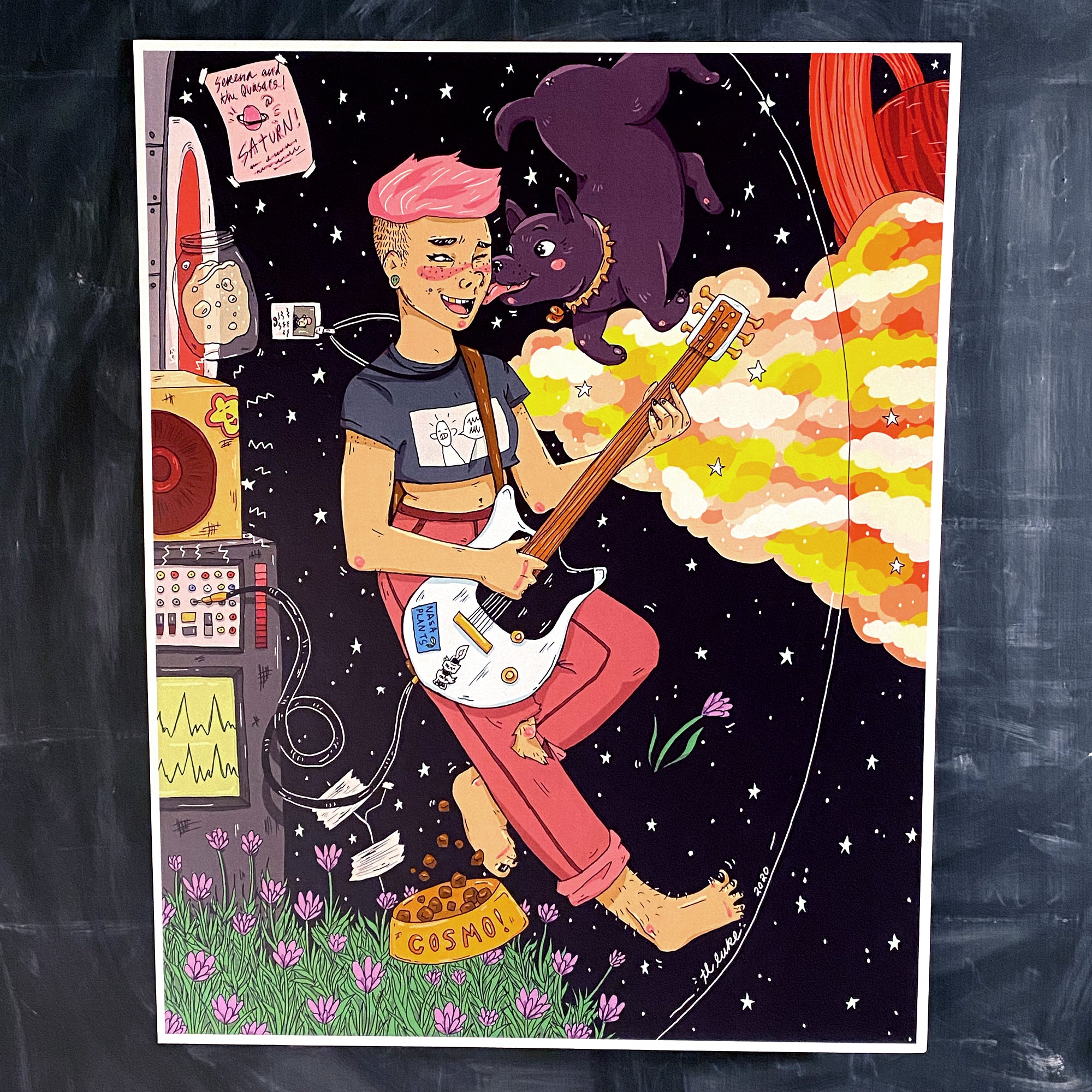 Astromusician Print & Postcard - T.L. Luke Art